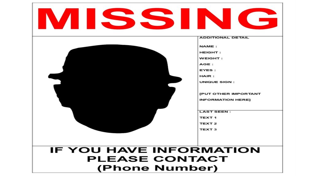 cartel de missing
